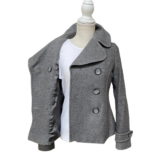 Banana Republic Gray Wool Short Double-breasted/ Peacoat Winter Jacket Size: S - Picture 2 of 13